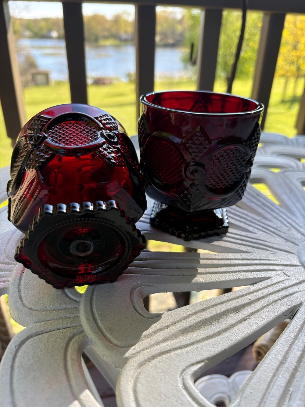 Avon Vintage Cape Cod Ruby Red Glass water tumbler. 2 available - Picture 3 of 4